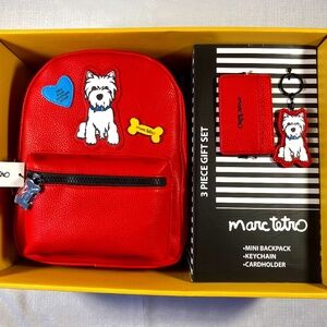 NIB Marc Tetro Westie 3-Pc. Set, Backpack, Keychain & Cardholder